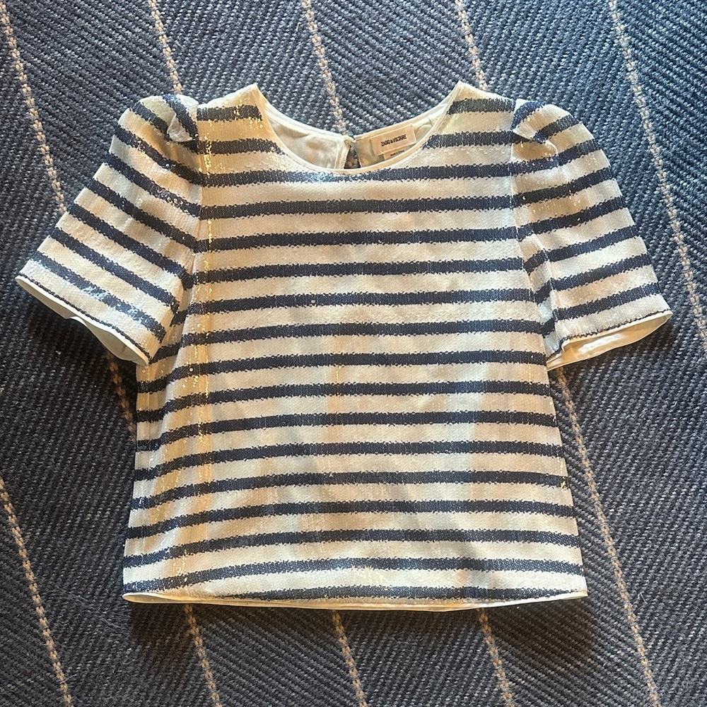 Zadig & Voltaire Navy and White Striped Blouse